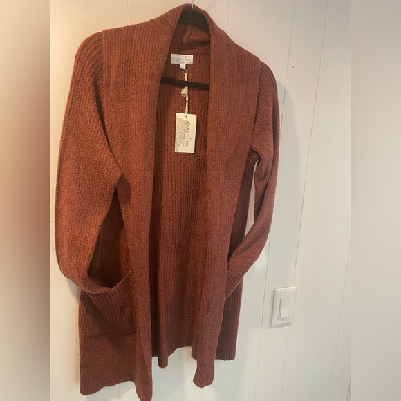 Bambü Cowl Neck Cherry Walnut Cardigan - Picture 6 of 12